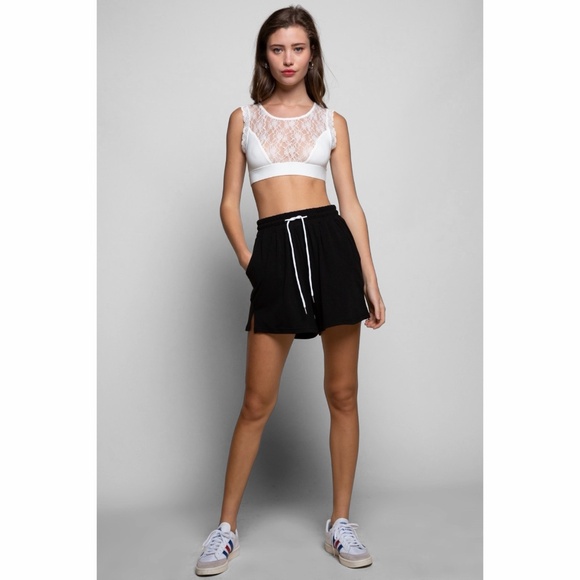 POL Ivory Floral Lace Mesh Crop Top Bralette - Picture 5 of 8